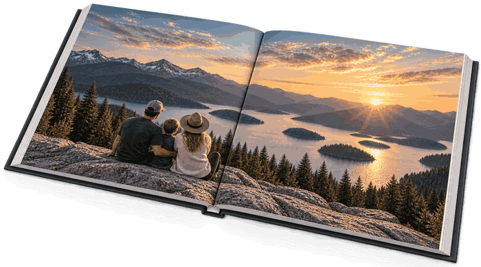 Layflat photo book, open flat